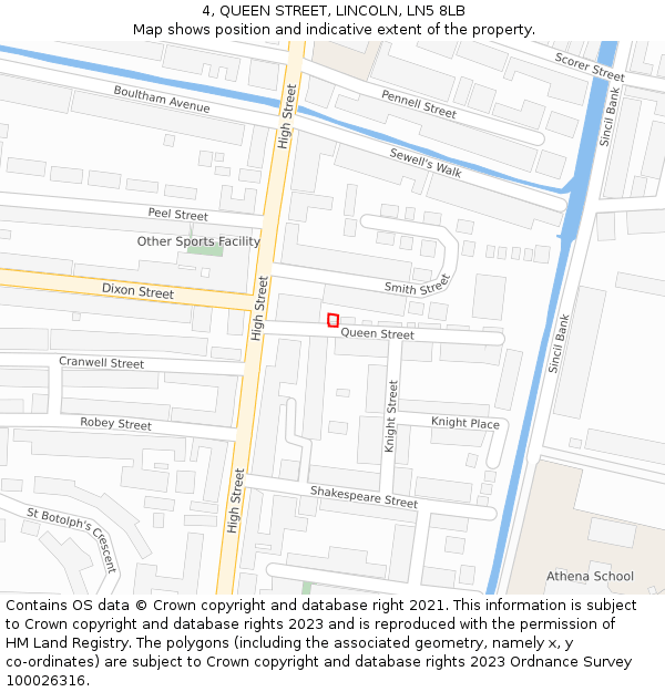 4, QUEEN STREET, LINCOLN, LN5 8LB: Location map and indicative extent of plot