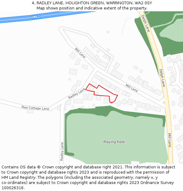 4, RADLEY LANE, HOUGHTON GREEN, WARRINGTON, WA2 0SY: Location map and indicative extent of plot