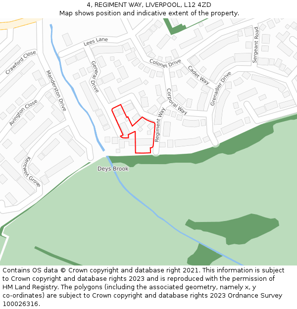 4, REGIMENT WAY, LIVERPOOL, L12 4ZD: Location map and indicative extent of plot