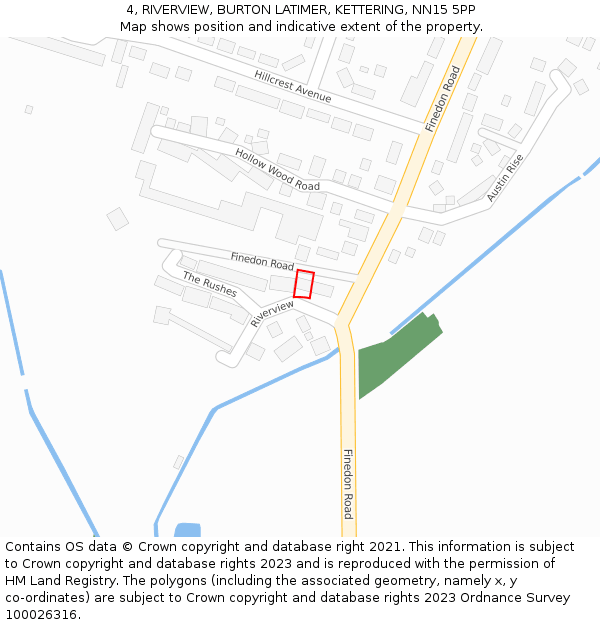 4, RIVERVIEW, BURTON LATIMER, KETTERING, NN15 5PP: Location map and indicative extent of plot
