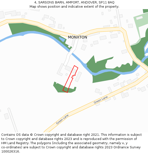 4, SARSONS BARN, AMPORT, ANDOVER, SP11 8AQ: Location map and indicative extent of plot