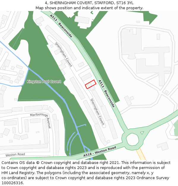 4, SHERINGHAM COVERT, STAFFORD, ST16 3YL: Location map and indicative extent of plot