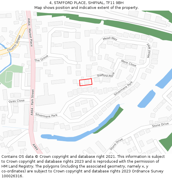 4, STAFFORD PLACE, SHIFNAL, TF11 9BH: Location map and indicative extent of plot