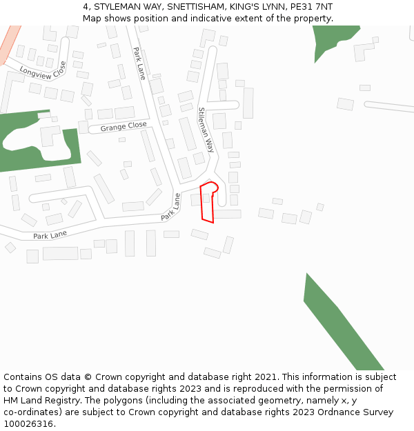 4, STYLEMAN WAY, SNETTISHAM, KING'S LYNN, PE31 7NT: Location map and indicative extent of plot