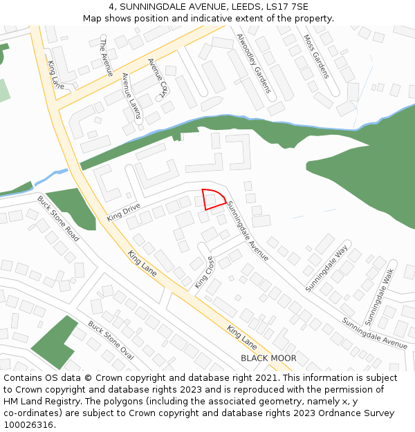 4, SUNNINGDALE AVENUE, LEEDS, LS17 7SE: Location map and indicative extent of plot