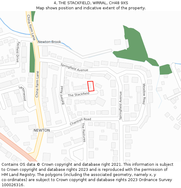 4, THE STACKFIELD, WIRRAL, CH48 9XS: Location map and indicative extent of plot