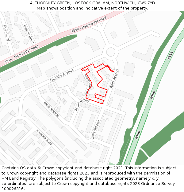 4, THORNLEY GREEN, LOSTOCK GRALAM, NORTHWICH, CW9 7YB: Location map and indicative extent of plot