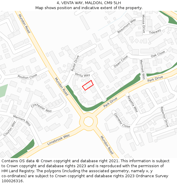 4, VENTA WAY, MALDON, CM9 5LH: Location map and indicative extent of plot