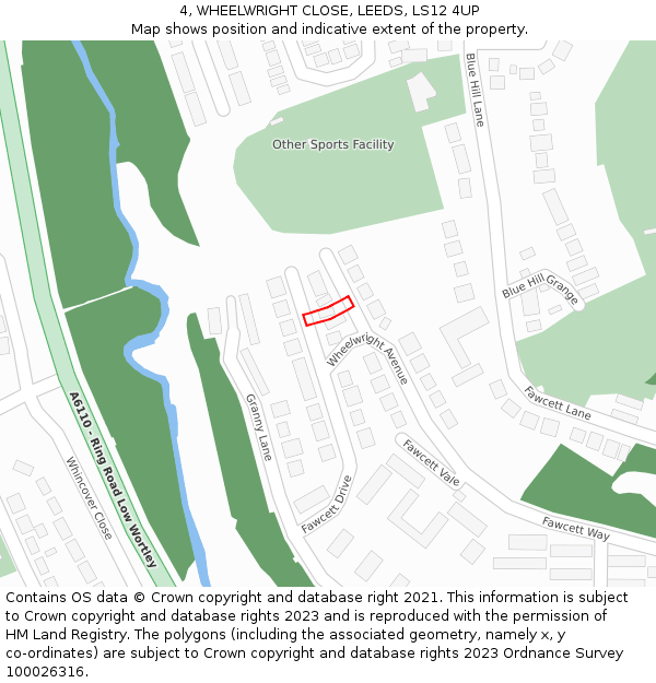 4, WHEELWRIGHT CLOSE, LEEDS, LS12 4UP: Location map and indicative extent of plot