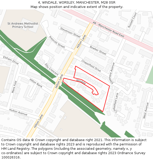 4, WINDALE, WORSLEY, MANCHESTER, M28 0SR: Location map and indicative extent of plot