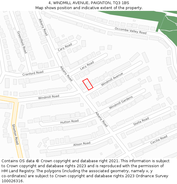 4, WINDMILL AVENUE, PAIGNTON, TQ3 1BS: Location map and indicative extent of plot