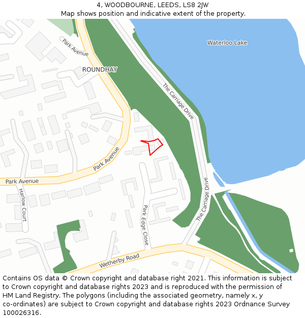 4, WOODBOURNE, LEEDS, LS8 2JW: Location map and indicative extent of plot