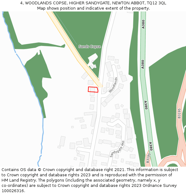 4, WOODLANDS COPSE, HIGHER SANDYGATE, NEWTON ABBOT, TQ12 3QL: Location map and indicative extent of plot