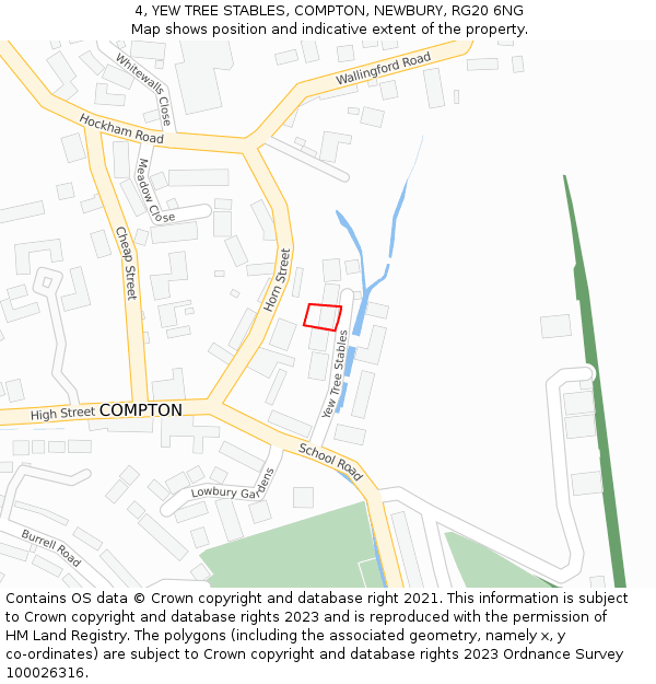 4, YEW TREE STABLES, COMPTON, NEWBURY, RG20 6NG: Location map and indicative extent of plot