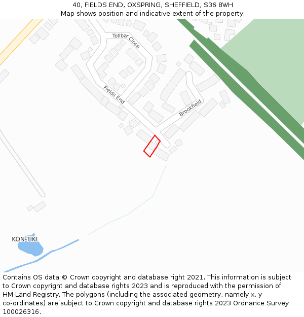 40, FIELDS END, OXSPRING, SHEFFIELD, S36 8WH: Location map and indicative extent of plot