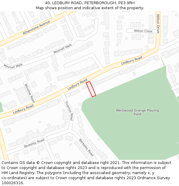 40, LEDBURY ROAD, PETERBOROUGH, PE3 9RH: Location map and indicative extent of plot