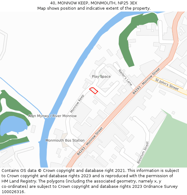 40, MONNOW KEEP, MONMOUTH, NP25 3EX: Location map and indicative extent of plot