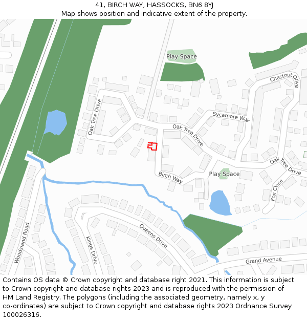 41, BIRCH WAY, HASSOCKS, BN6 8YJ: Location map and indicative extent of plot