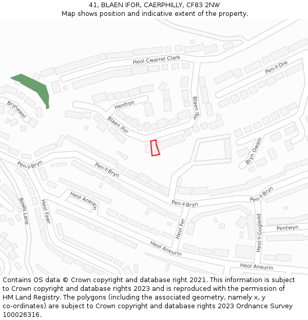 41, BLAEN IFOR, CAERPHILLY, CF83 2NW: Location map and indicative extent of plot