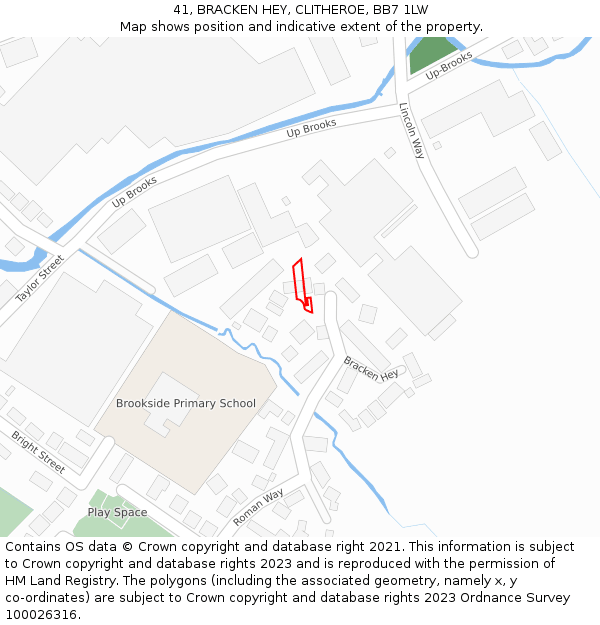 41, BRACKEN HEY, CLITHEROE, BB7 1LW: Location map and indicative extent of plot