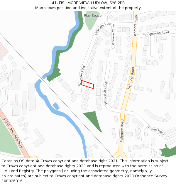 41, FISHMORE VIEW, LUDLOW, SY8 2PR: Location map and indicative extent of plot