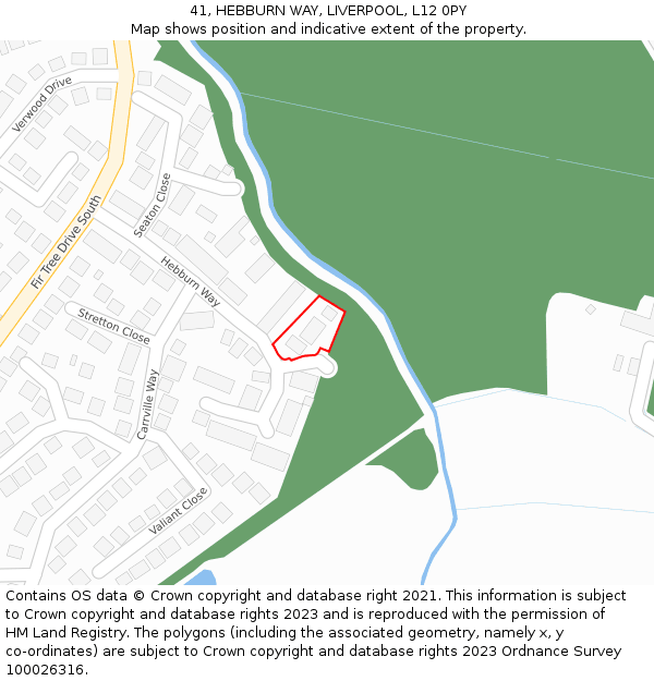 41, HEBBURN WAY, LIVERPOOL, L12 0PY: Location map and indicative extent of plot