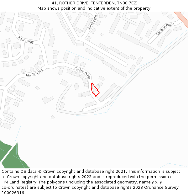 41, ROTHER DRIVE, TENTERDEN, TN30 7EZ: Location map and indicative extent of plot