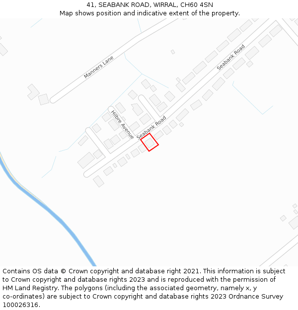 41, SEABANK ROAD, WIRRAL, CH60 4SN: Location map and indicative extent of plot