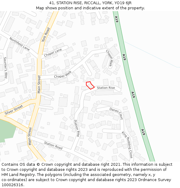 41, STATION RISE, RICCALL, YORK, YO19 6JR: Location map and indicative extent of plot