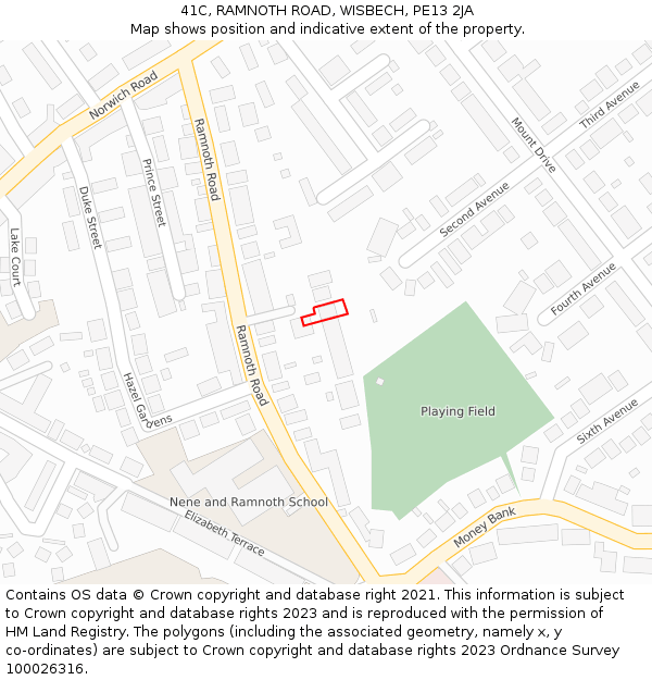 41C, RAMNOTH ROAD, WISBECH, PE13 2JA: Location map and indicative extent of plot