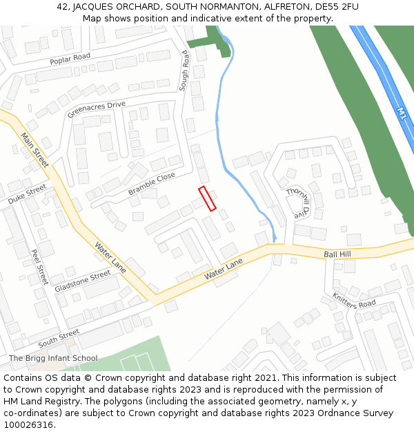 42, JACQUES ORCHARD, SOUTH NORMANTON, ALFRETON, DE55 2FU: Location map and indicative extent of plot