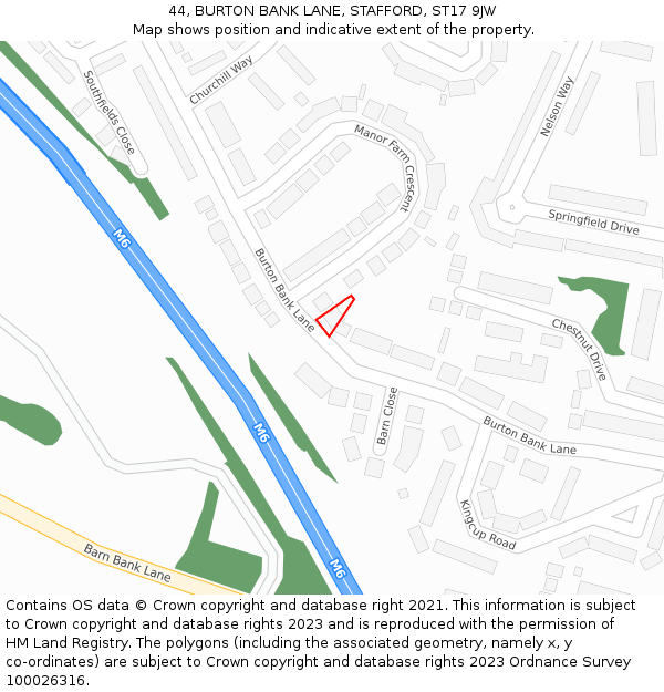 44, BURTON BANK LANE, STAFFORD, ST17 9JW: Location map and indicative extent of plot