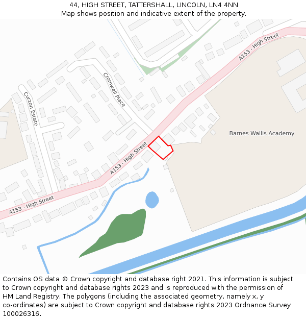 44, HIGH STREET, TATTERSHALL, LINCOLN, LN4 4NN: Location map and indicative extent of plot