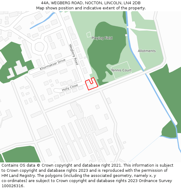 44A, WEGBERG ROAD, NOCTON, LINCOLN, LN4 2DB: Location map and indicative extent of plot