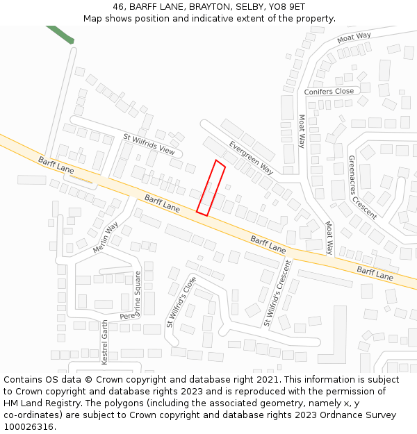 46, BARFF LANE, BRAYTON, SELBY, YO8 9ET: Location map and indicative extent of plot