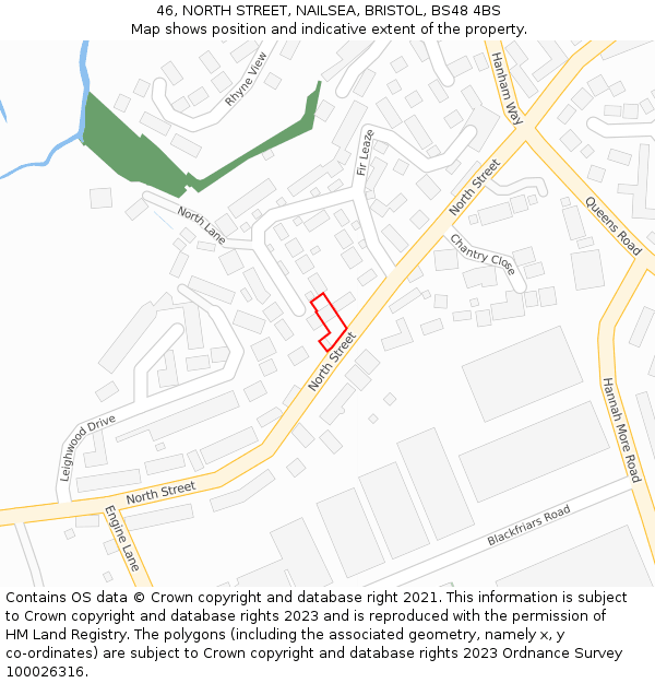46, NORTH STREET, NAILSEA, BRISTOL, BS48 4BS: Location map and indicative extent of plot