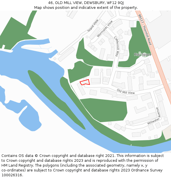 46, OLD MILL VIEW, DEWSBURY, WF12 9QJ: Location map and indicative extent of plot