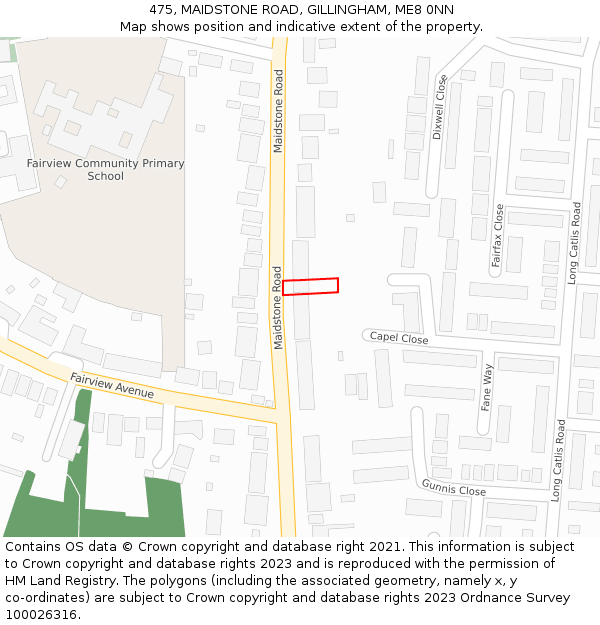 475, MAIDSTONE ROAD, GILLINGHAM, ME8 0NN: Location map and indicative extent of plot