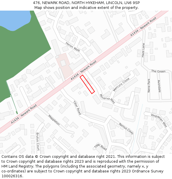 476, NEWARK ROAD, NORTH HYKEHAM, LINCOLN, LN6 9SP: Location map and indicative extent of plot