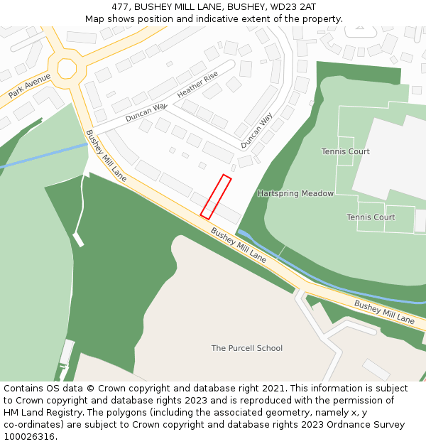 477, BUSHEY MILL LANE, BUSHEY, WD23 2AT: Location map and indicative extent of plot