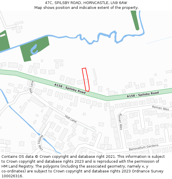 47C, SPILSBY ROAD, HORNCASTLE, LN9 6AW: Location map and indicative extent of plot