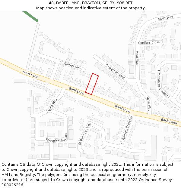 48, BARFF LANE, BRAYTON, SELBY, YO8 9ET: Location map and indicative extent of plot