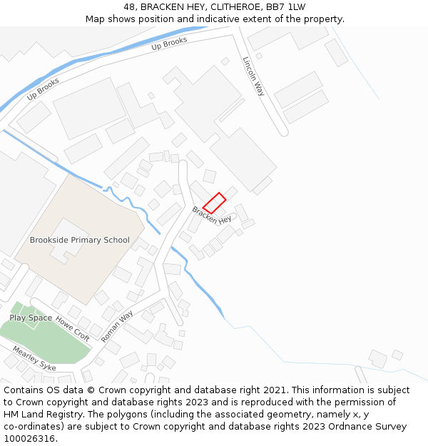 48, BRACKEN HEY, CLITHEROE, BB7 1LW: Location map and indicative extent of plot