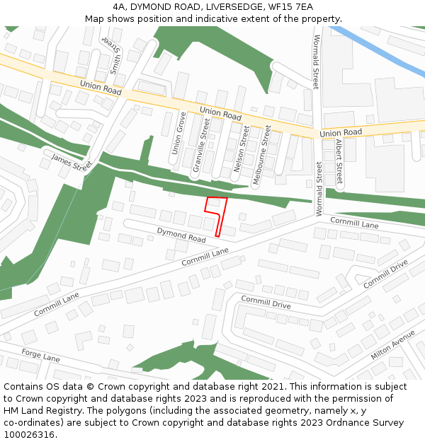 4A, DYMOND ROAD, LIVERSEDGE, WF15 7EA: Location map and indicative extent of plot