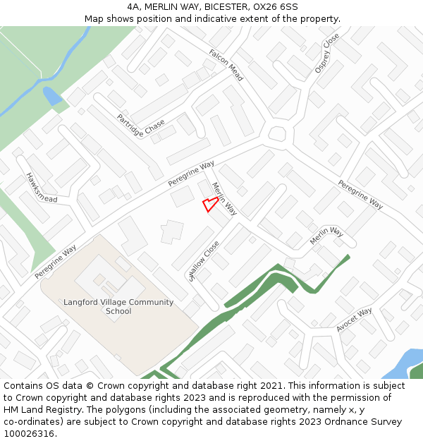 4A, MERLIN WAY, BICESTER, OX26 6SS: Location map and indicative extent of plot