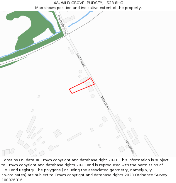 4A, WILD GROVE, PUDSEY, LS28 8HG: Location map and indicative extent of plot