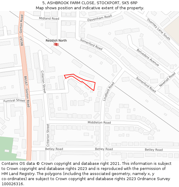 5, ASHBROOK FARM CLOSE, STOCKPORT, SK5 6RP: Location map and indicative extent of plot