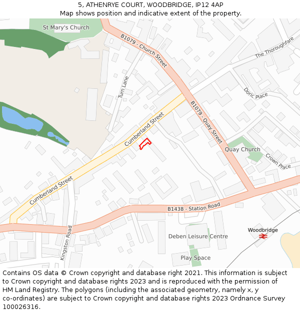5, ATHENRYE COURT, WOODBRIDGE, IP12 4AP: Location map and indicative extent of plot