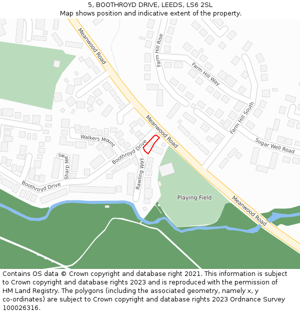 5, BOOTHROYD DRIVE, LEEDS, LS6 2SL: Location map and indicative extent of plot