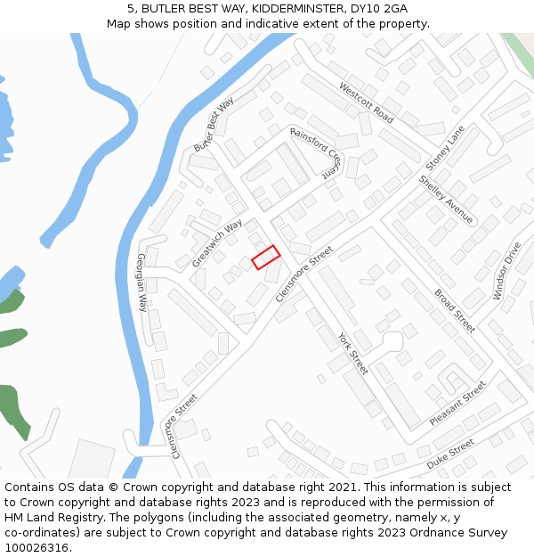 5, BUTLER BEST WAY, KIDDERMINSTER, DY10 2GA: Location map and indicative extent of plot